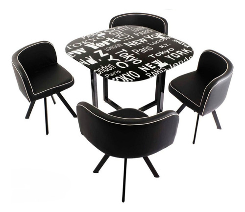 Juego De Comedor Auxiliar X4 Ciudades Puestos Minimalista