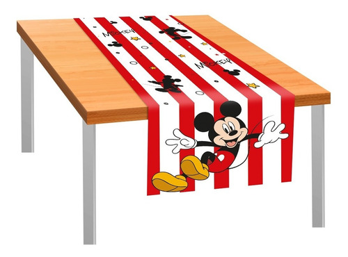 Trilho De Mesa - Tecido Lavável Reutilizável - Mickey Mouse