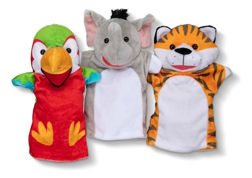 Marionetes De Mão Melissa & Doug Safari Buddies, Conjunto De