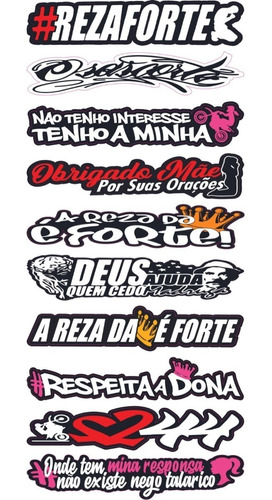 Kit Com 10 Adesivos Frases Legais Carro Moto E Bicicleta Cor colorido