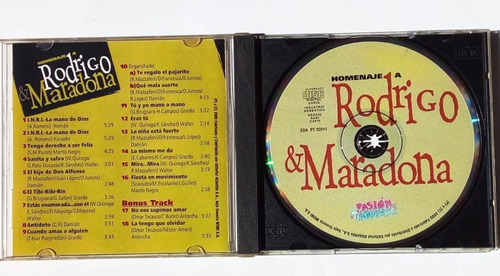 Cd Homenaje A Rodrigo & Maradona - Pasión Tropical (Usado)