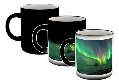 Taza Magica Aurora Boreal Montañas Nevadas M2