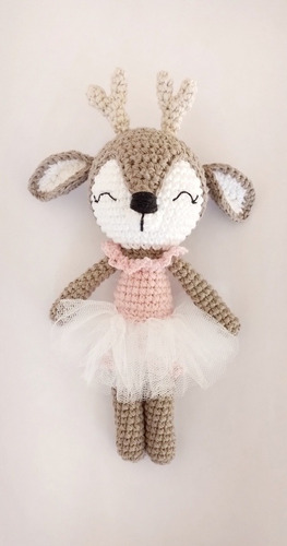 Muñeca Ciervita Bailarina Amigurumi Tejida Crochet Algodón