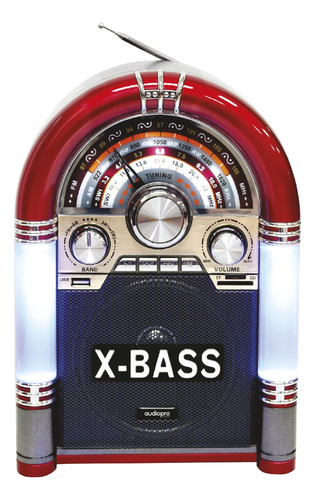 Parlante Retro Rockola Xl Bluetooth Recargable Iluminada Ap2