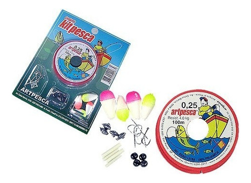 Kit Para Pesca E Pescaria - Anzol + Linha + Boia + Chumbada