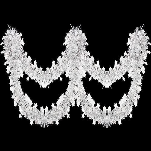 Kimober 32.8 Ft Christmas Tinsel Garland,white 2spzh