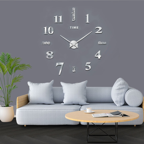 Reloj De Pared 3d Diy Moderno Número Arábigo Para Adorno