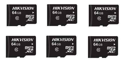 6 Pz. Memoria Microsd Hikvision 64gb Especial Videovigilanci