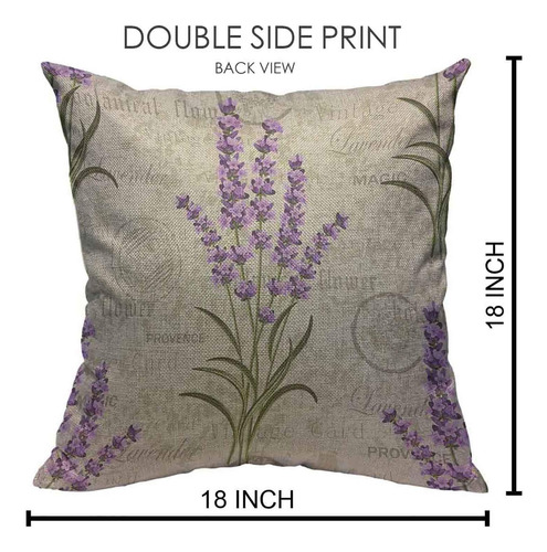 Funda De Almohada Cuadrada De Lino Y Algodón Con Diseño Flor