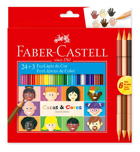 Lapices De Colores X24 + 6 Tonos Faber-castell Nuevo Eco