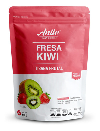 Fresa Kiwi Tisana Frutal Te Premium 100% Natural 250 Gr