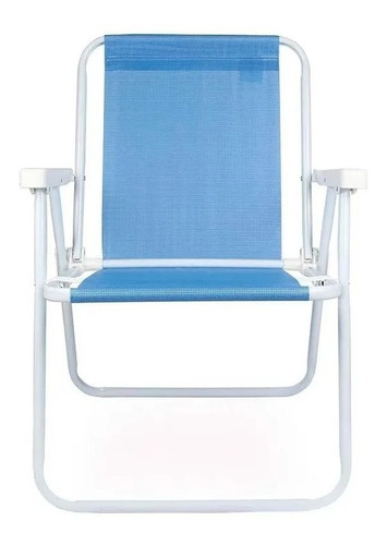 Silla Alta De Acero Sannet Mor Reposera Azul Verano