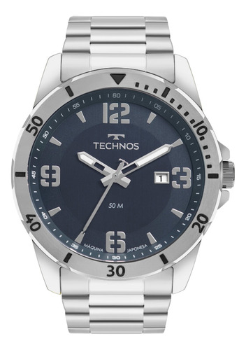 Relógio Masculino Technos Prata Performance Militar Barato