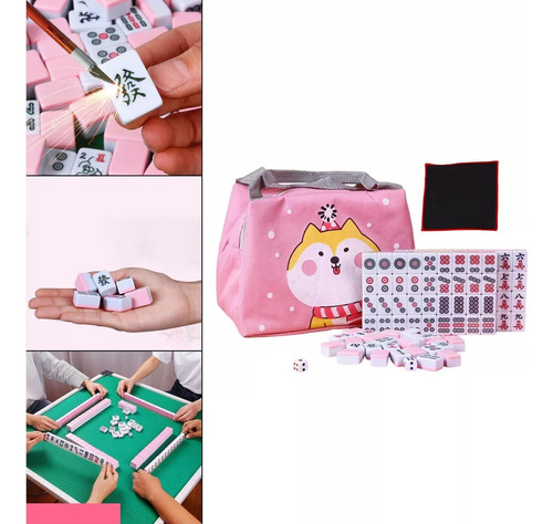 Minijuego Portátil De Mahjong Chino Tradicional De Viaje.