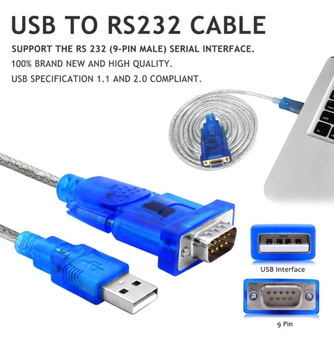 Imagen 2 de 5 de Cable Adaptador Usb - Rs232 Puerto Serial Impresora Db9 9pin