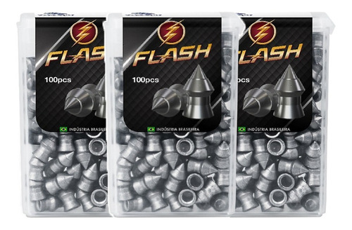 Kit 3 Chumbinho Flash 5.5mm 300 Unidades - Tacom