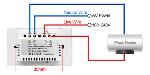 Sjq Interruptor De Calentador De Agua Estándar Wifi Boiler