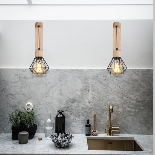 . Lámpara De Pared De Madera Estilo Nórdico E27