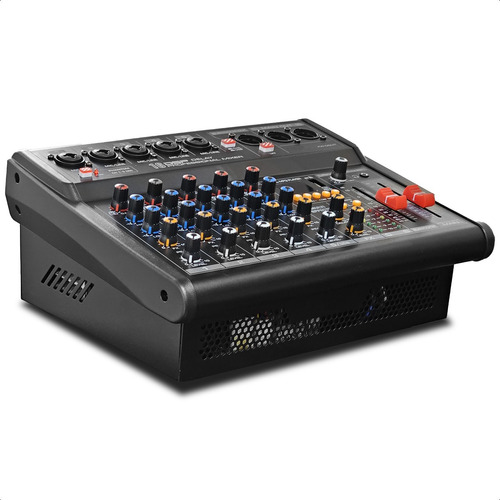 Mixer Potenciada 6 Canales Bluetooth Usb Efectos Profesional