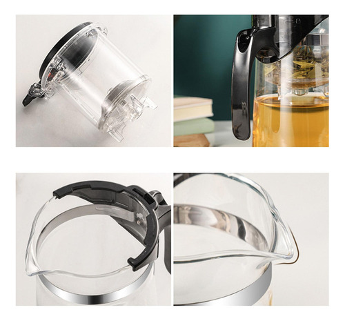 W Tetera De Vidrio Transparente Con Colador De Té, 900ml