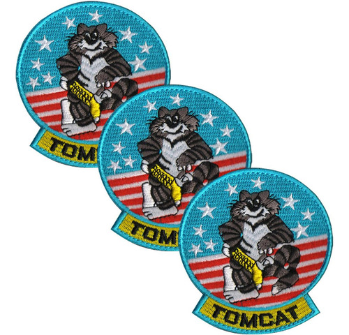 Parches Insignias De Piloto, Mxtcz-003, 3 Parches, Tomcat, 8 Color Azul
