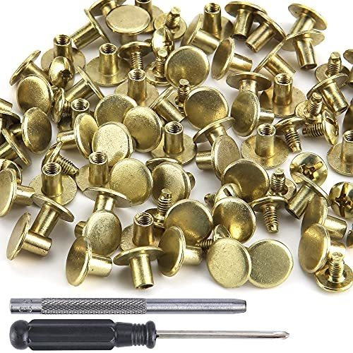 Tornillos Remache Para Cuero Diam10mm  100sets Dorados