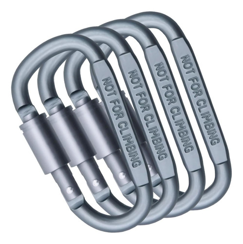 Gancho De Seguridad, Mxgip-004, 4pzas, 150kg, Forma D, Bloqu Color Gris