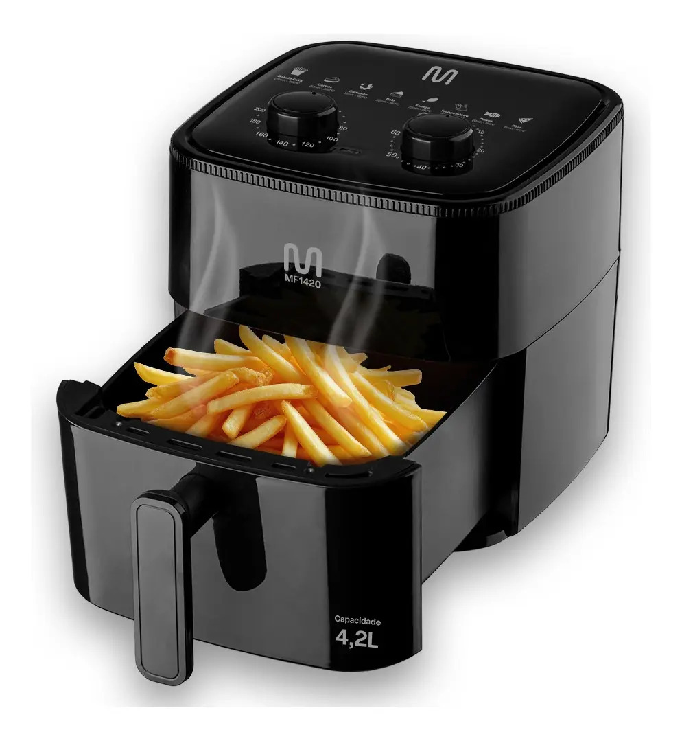 Fritadeira Elétrica Air Fryer 4,2l 1350w Multi - Go253 Preto
