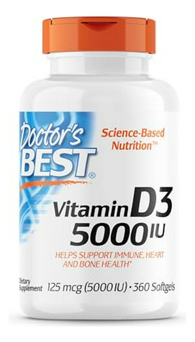 Vitamina D3 5,000 Ui - Huesos, Dientes, Corazón Y Sistema In