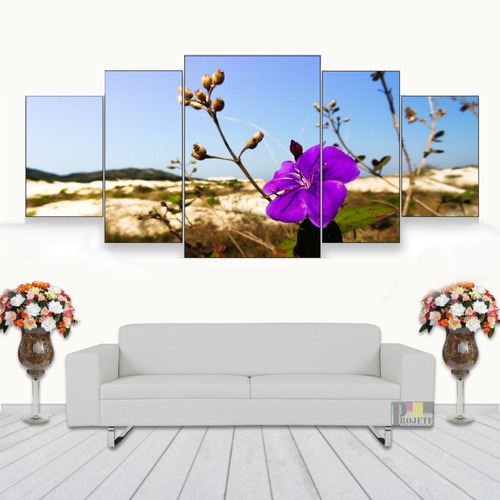 Quadros Decorativo Orquídea Roxa Deserto 128x60 Lindo N03