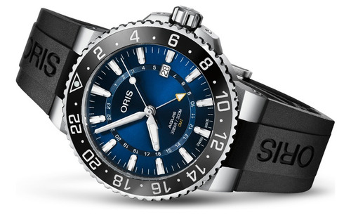 Reloj Oris Aquis Gmt Date Automático Caucho Original