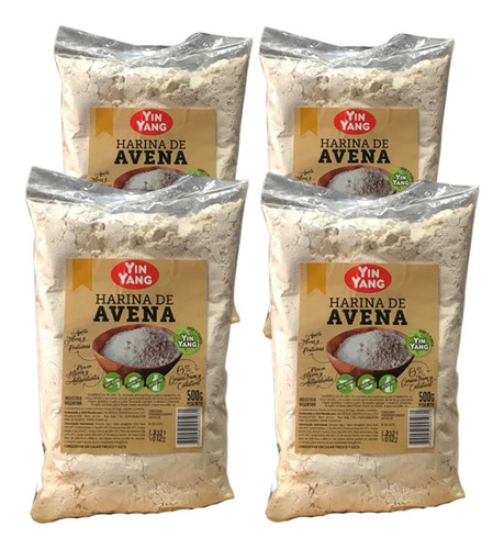 Combo X4 Harina De Avena Yin Yang 500g Apto Vegano