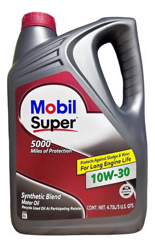 Aceite Sintetico Mobil Super 10w30 Garrafa + Litro