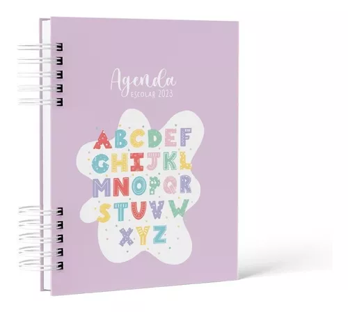 Agenda Escolar 2023 Infantil | Cute Meninas Roxo | Letrinhas