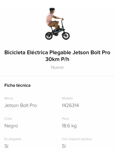 Bicicleta Eléctrica Jetson Plegable