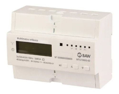 Multimetro Medidor Trifasico 60a Din Baw Mts726d5-60 50hz