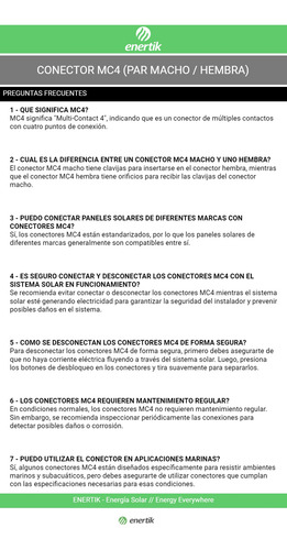 Conector Panel Solar Mc4 Par Macho/hembra - Enertik Cuotas