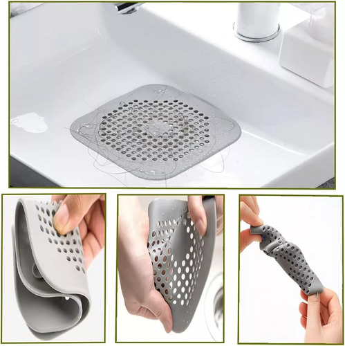 Filtro De Silicona Plegable Y Recogedor De Pelo Para Baño Y