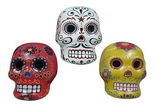 Kurt Adler 3,25  Ceramic Holder Skull Led De La Vela.