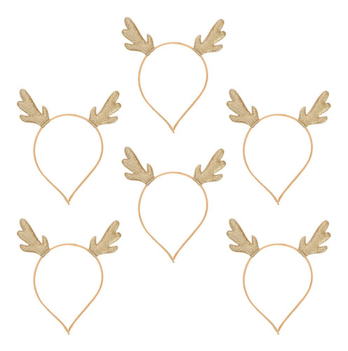 6 Piezas Golden Antlers Hair Christmas Decorativo Tocado Fes 