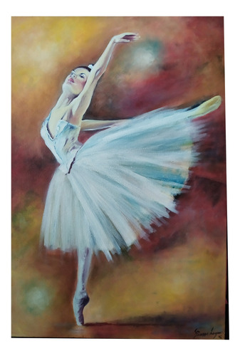 Hermosa Obra De Arte Pintura Al Oleo  Bailarina , En Oferta