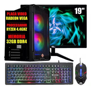 Pc Gamer Completo Ryzen 5 5600g 4.4ghz / 32g Ddr4 / Ssd 480g