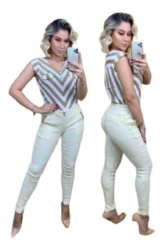 Imagem 1 de 2 de Calça Skinny Com Alto Relevo