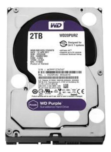 Hd Wd Purple Surveillance, 2tb, 3.5, Sata - Wd20purz