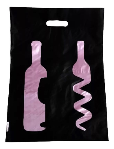 Bolsa Riñón Plástica 2 Vino 25x45 Estampada X100 U Premium