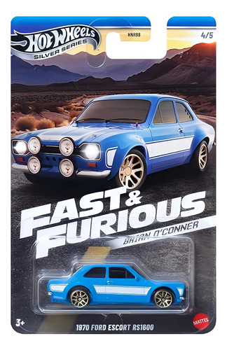 Hot Wheels 1:64 Rapidos Y Furiosos Silver Series Skyline 1970 Ford Escort Rs1600 Azul
