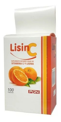 Lisin C Pgn X 100 Capsulas Vitamina C Y Lisina + Defensas