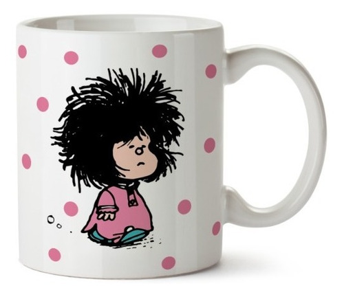 Taza Mafalda En Pijama Recién Levantada