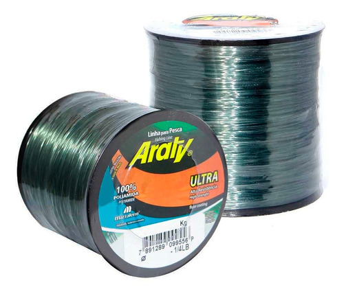 Linha De Mono Araty Ultra 0,20mm 3,5kg 2.619m - Cor Verde