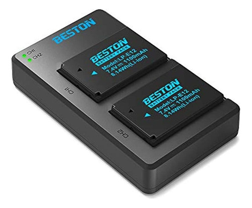 Beston - Juego De 2 Baterías Lp E12 Y Cargador Doble Usb